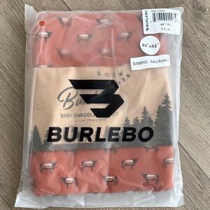 BURLEBO Baby Swaddle Blanket - By the horns Orange Longhorn Patterned NWT